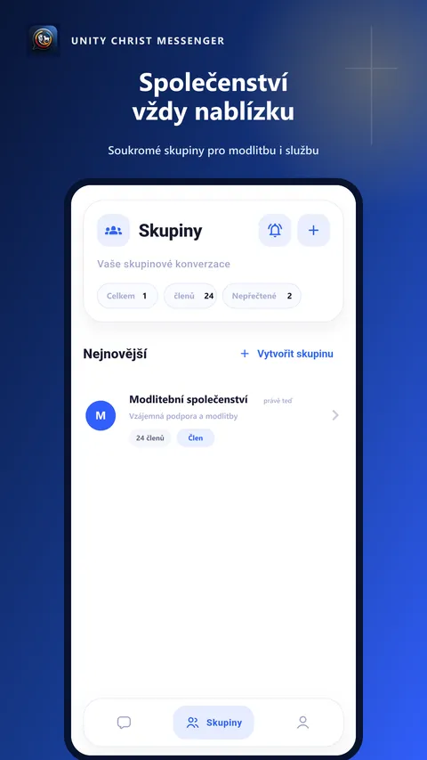 Unity Christ Messenger preview: groups
