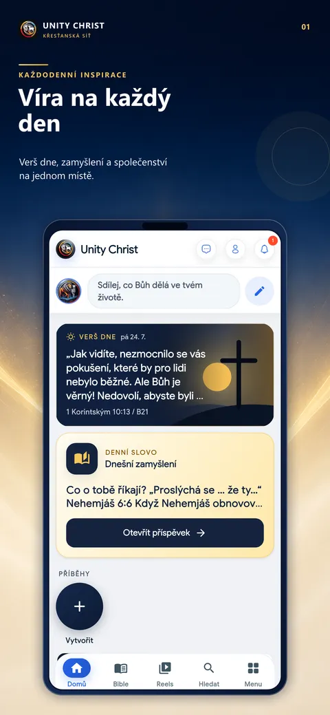 Unity Christ app preview: home screen with verse of the day and daily word