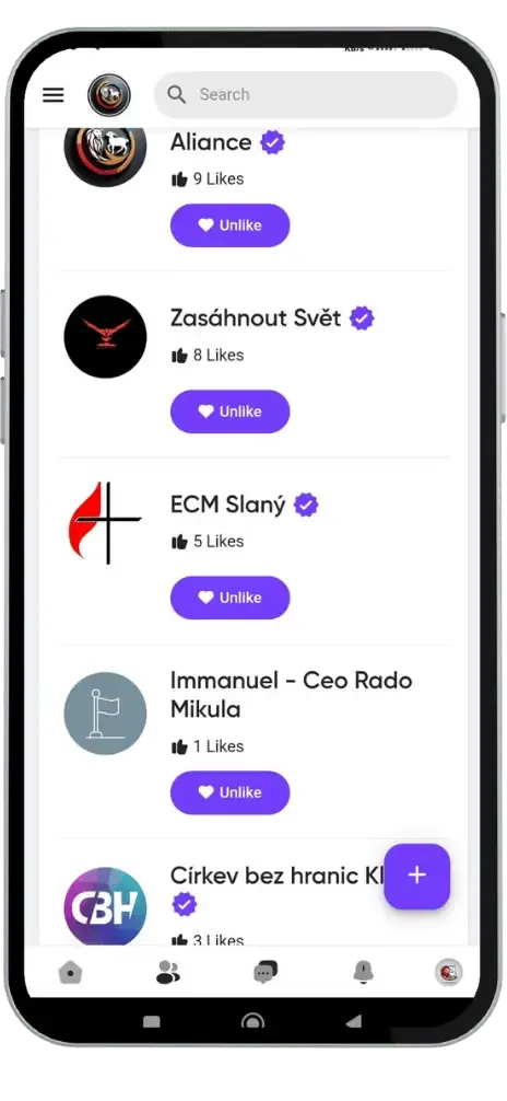 Verified churches in the Unity Christ app