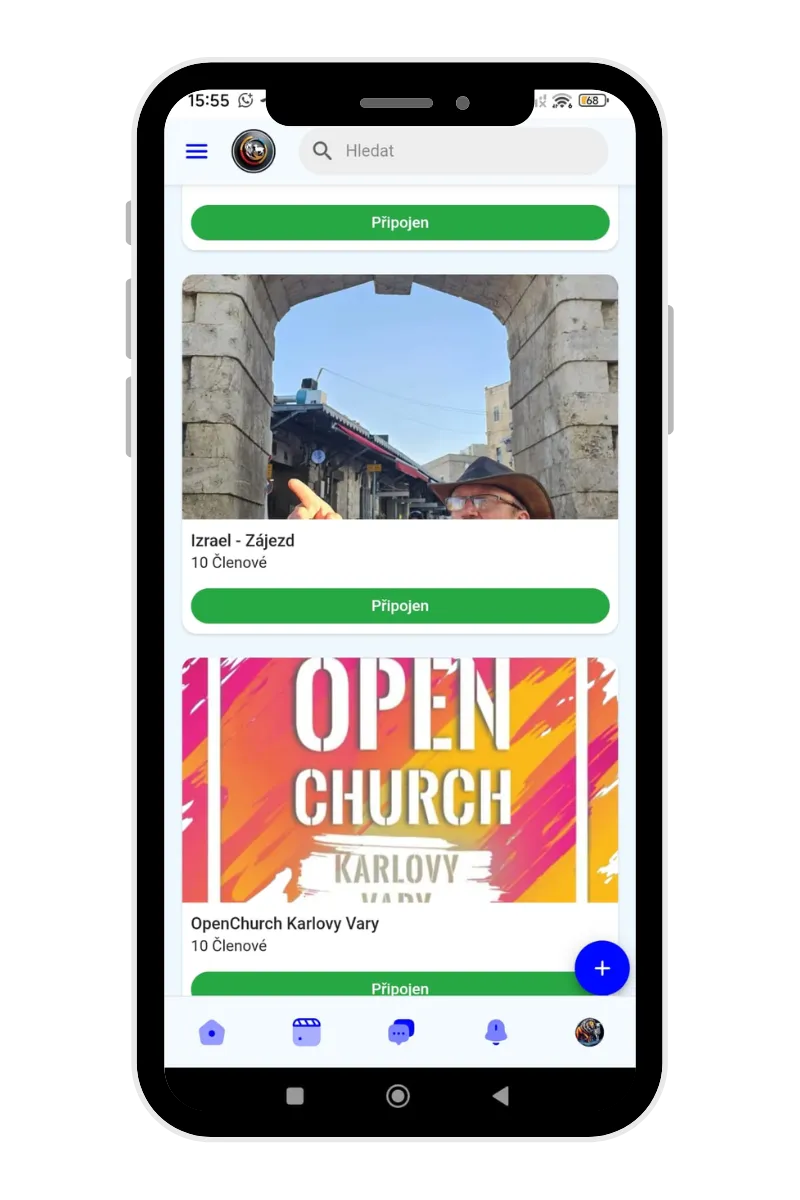 Groups shown in the Unity Christ mobile app